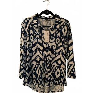 NEW SHANA APPAREL women's button down shirt in navy